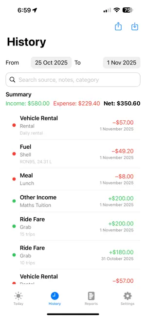 Daily Cashflow (Legacy) screenshot 1