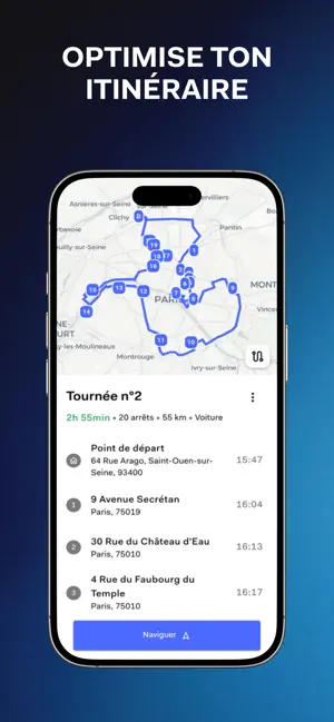 Laskar Optimiseur de Tournées iPhone screenshot 3