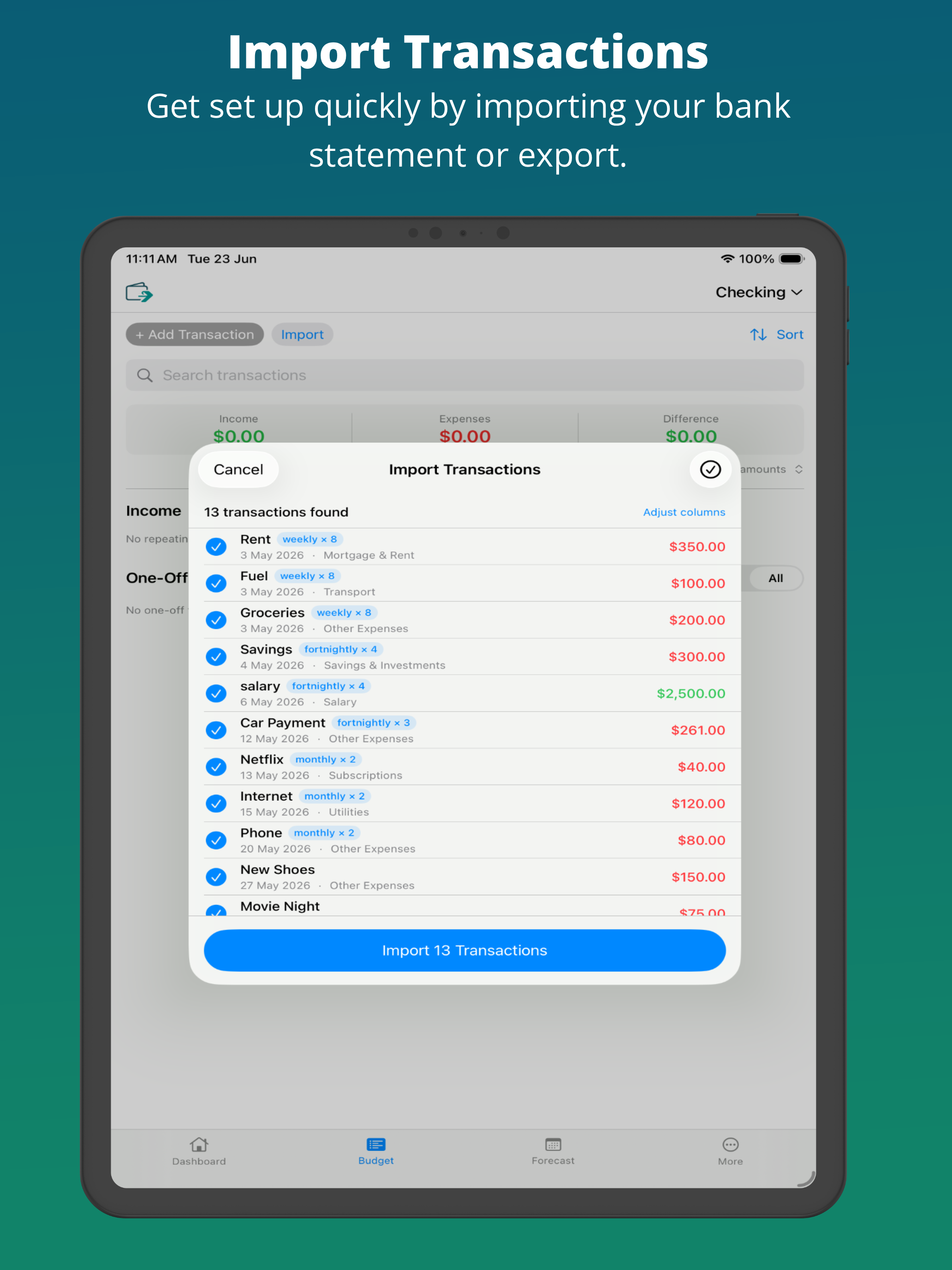BalanceCast, Budget & Forecast