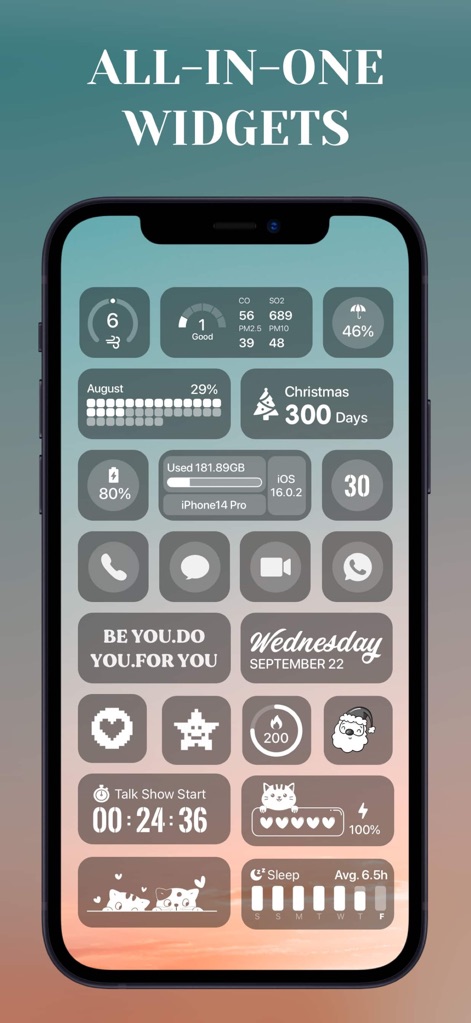 LockWidget - LockScreen Themes - Los usuarios acceden a una galería completa de múltiples widgets informativos, desde el clima hasta el conteo regresivo, complementados por iconos de pixel art variados que añaden un toque estético.
