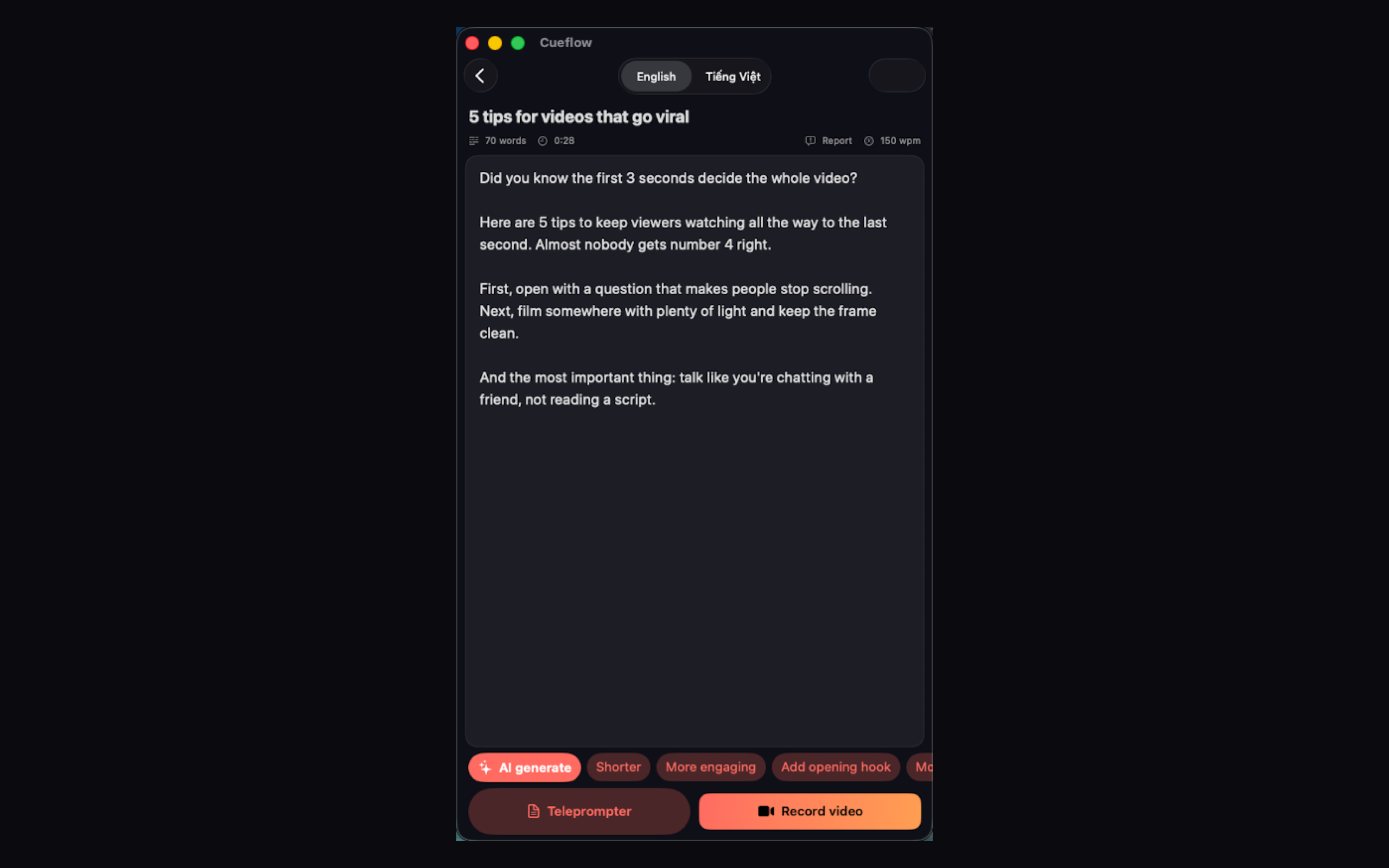 Cueflow: AI Teleprompter screenshot 9