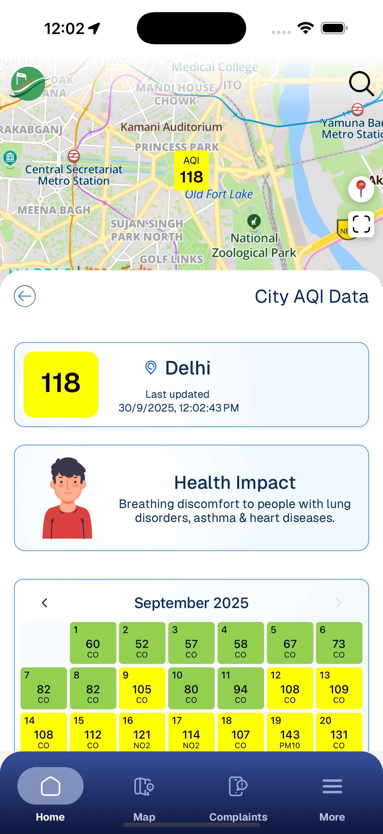 Sameer India's AQI screenshot 2