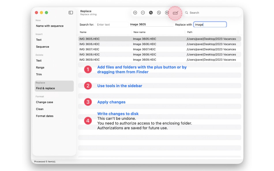 #4. Rename tools (macOS) By: Pavel Epifanov