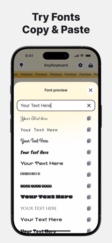AnyKeyboard Fancy Fonts Emojis iPhone screenshot