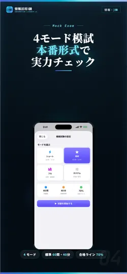 Скриншот J検 情報活用1級 試験対策・問題集 на iPhone 4