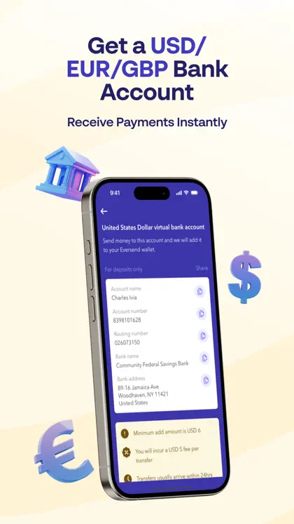 Capture d'écran 4 sur 6 de Eversend: Send Money, USD Card