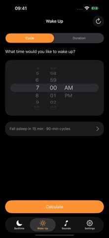 Sleep Cycle Calculator: Sounds iPhone screenshot