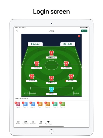 Pitch AI Lineup Builder iPad screenshot