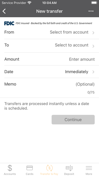 Foundation One Bank Mobile Screenshot
