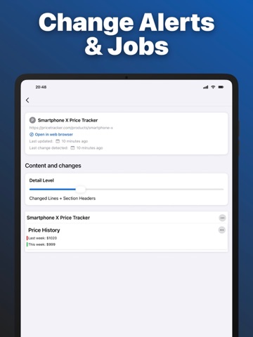 WebWatch: Website Monitor iPad screenshot
