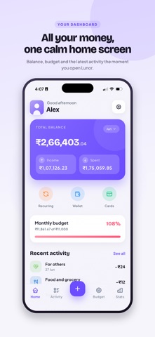 Lunor: Expense Budget Tracker screenshot