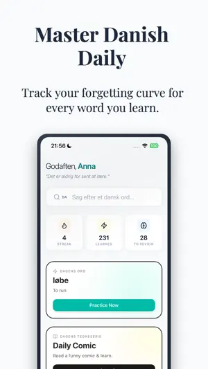 Klar - Danish Word Trainer screenshot 1