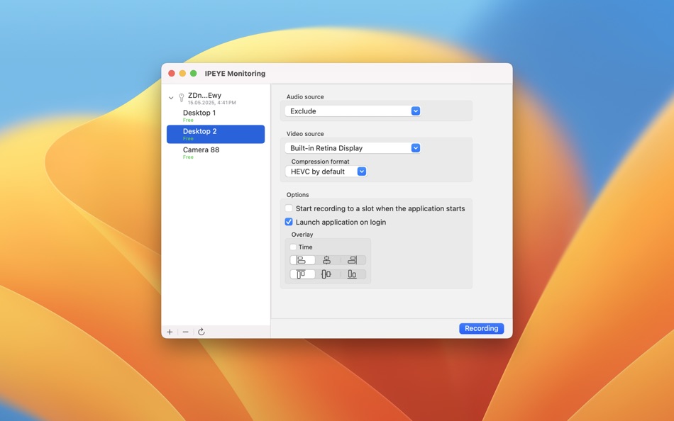 #2. IPEYE Monitoring (macOS) 由: IPEYE