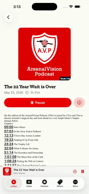 ArsenalVision Podcast iPhone screenshot 5