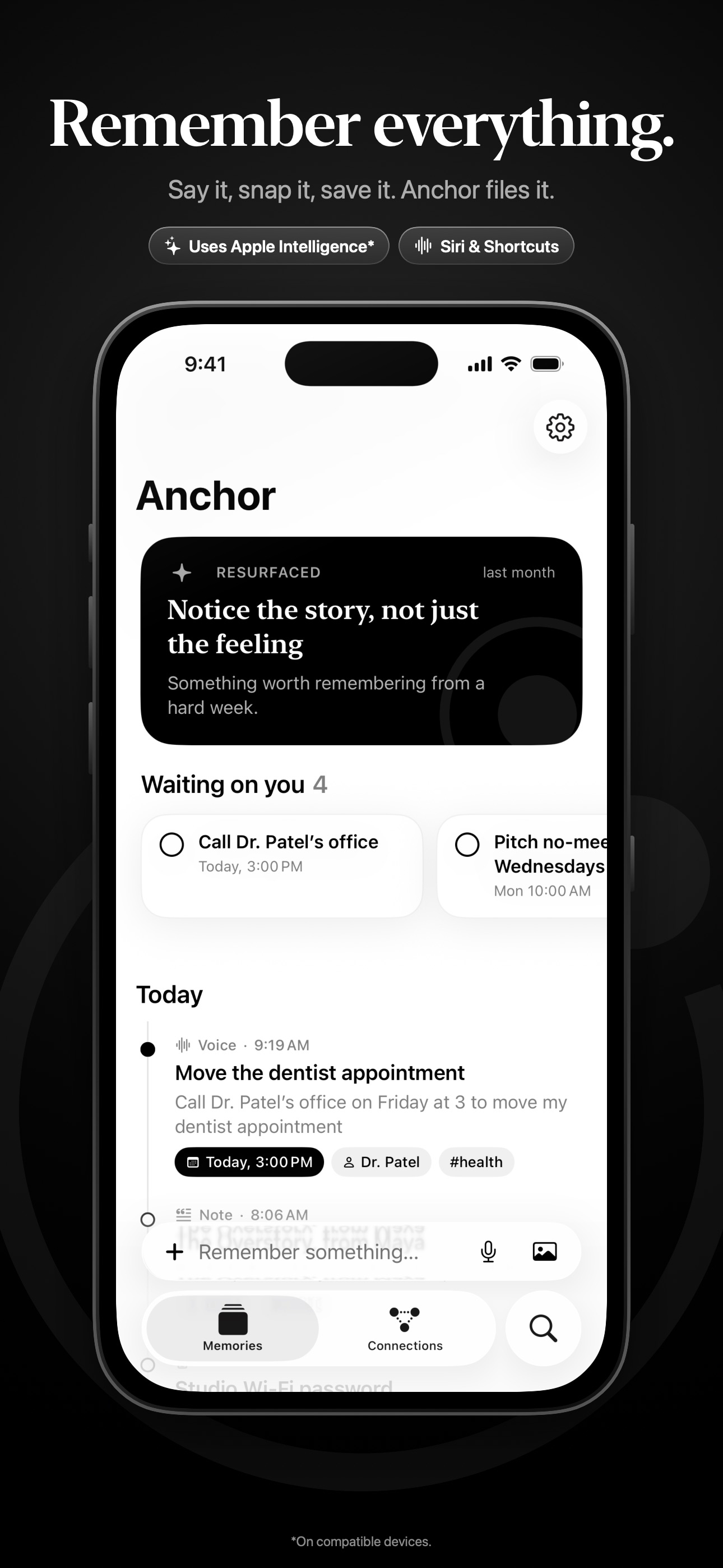 Screenshot 1 of Anchor: AI Second Brain
