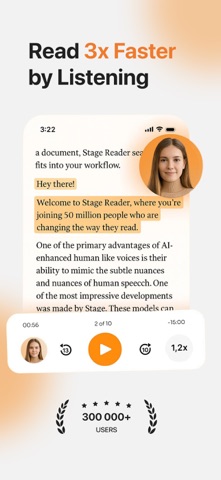 Text to Speech ePub PDF: Stage iPhone screenshot