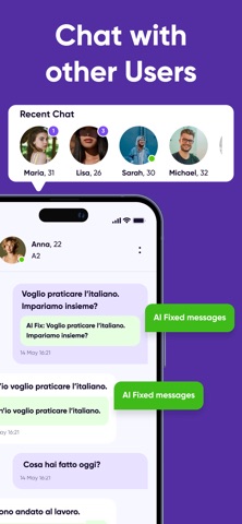 Lingzy: Learn Italian AI A1-C2 iPhone screenshot