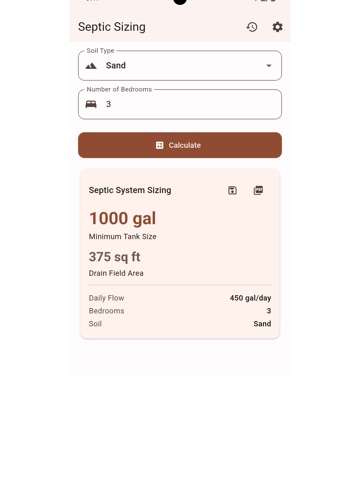 Septic Sizing Plumb iPad screenshot
