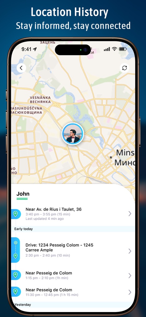 Spoten Phone Location Tracker - Dieses Tool visualisiert den vollständigen Standortverlauf von Mitgliedern in einer übersichtlichen chronologischen Liste und auf einer interaktiven Karte.