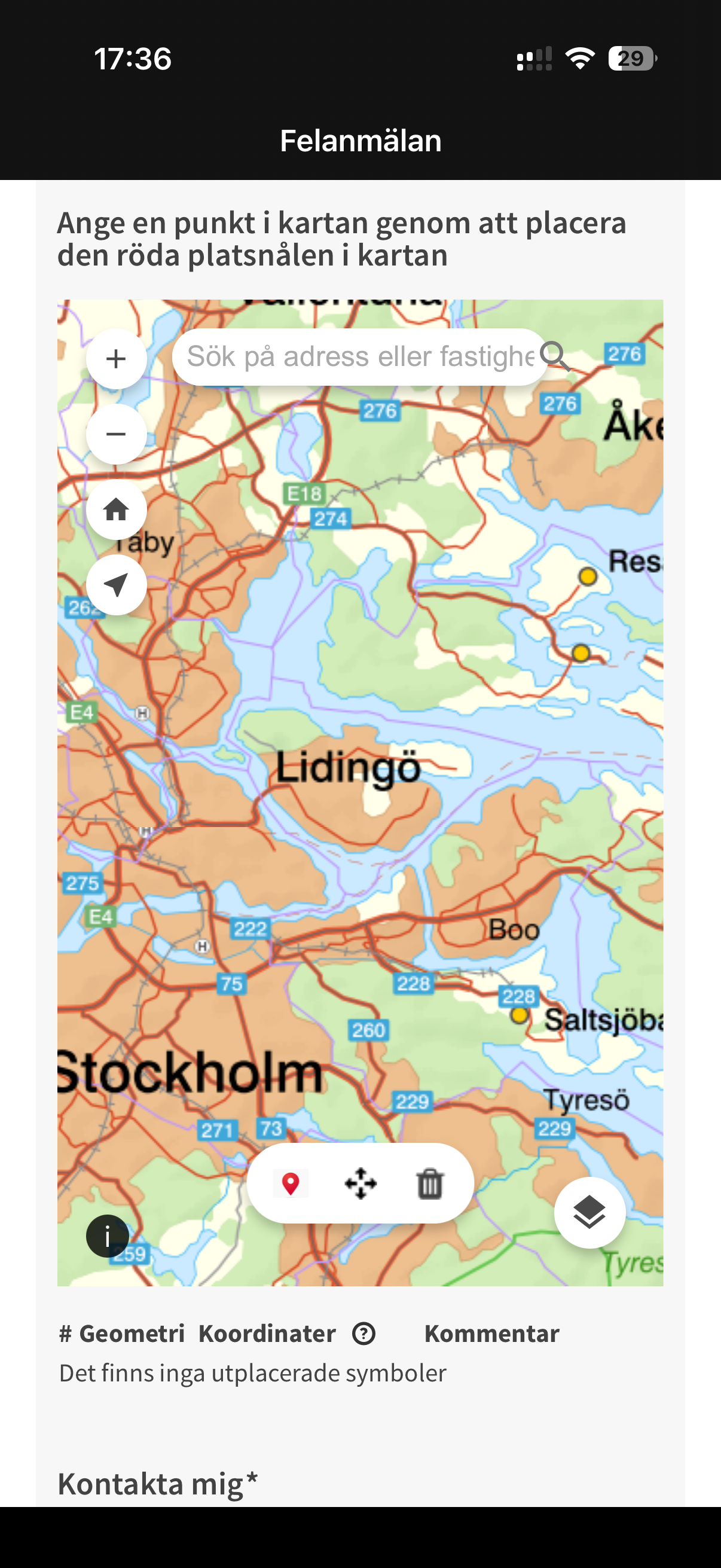 Lidingö stad Felanmälan