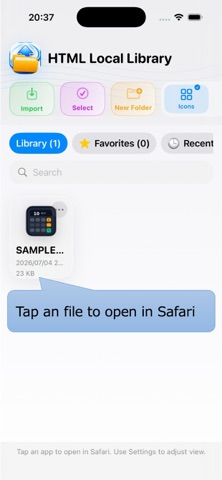 HTML Local Library for Safari iPhone screenshot 3