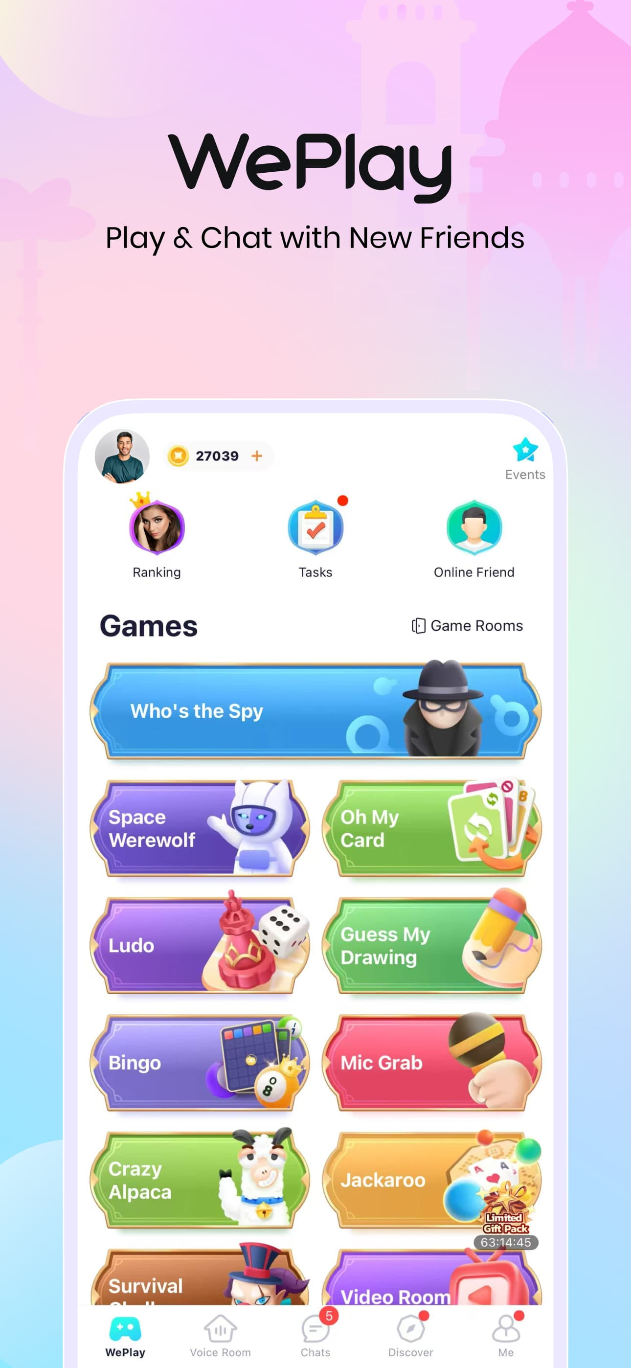 WePlay-गेम और पार्टी