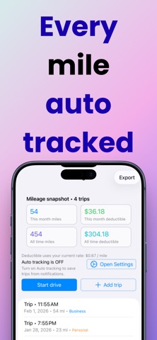Receipts: Mileage, Tax Tracker screenshot
