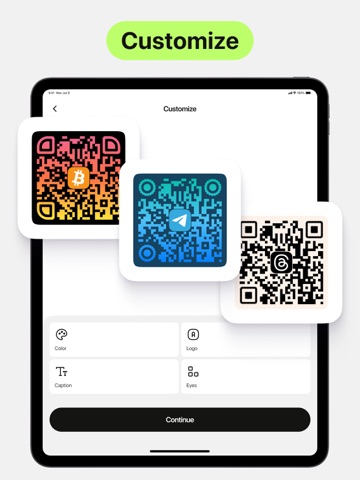 QR Code Scanner + QR Generator iPad screenshot