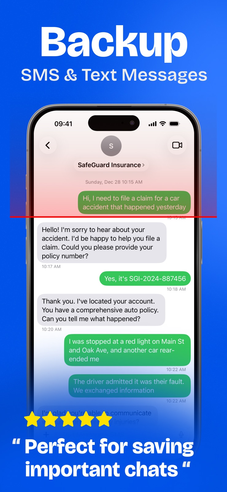 Text Message Export: TextScape iphone screenshot 1