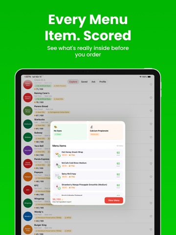 MenuScore: Eat Out Healthy iPad screenshot