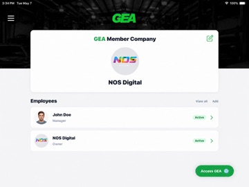 GEA Membership iPad screenshot