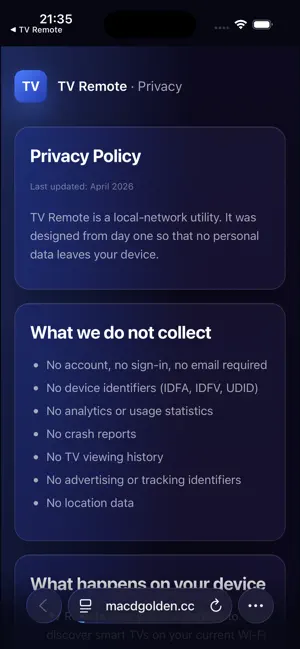 TV Remote · Stay Connected screenshot 3