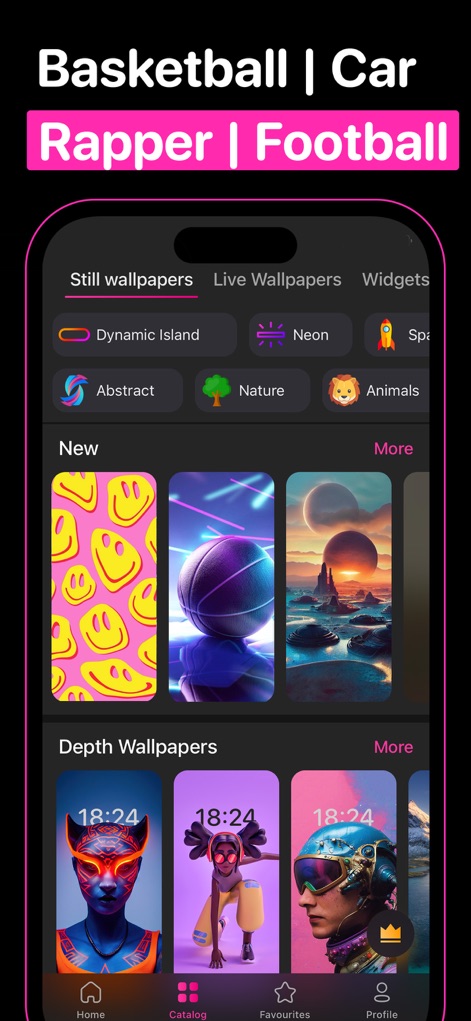 WallpX iPhone Wallpapers 17 4K - This tool presents an expansive browsing interface, allowing users to navigate through extensive categories such as "Still wallpapers" and "Dynamic Island" options.