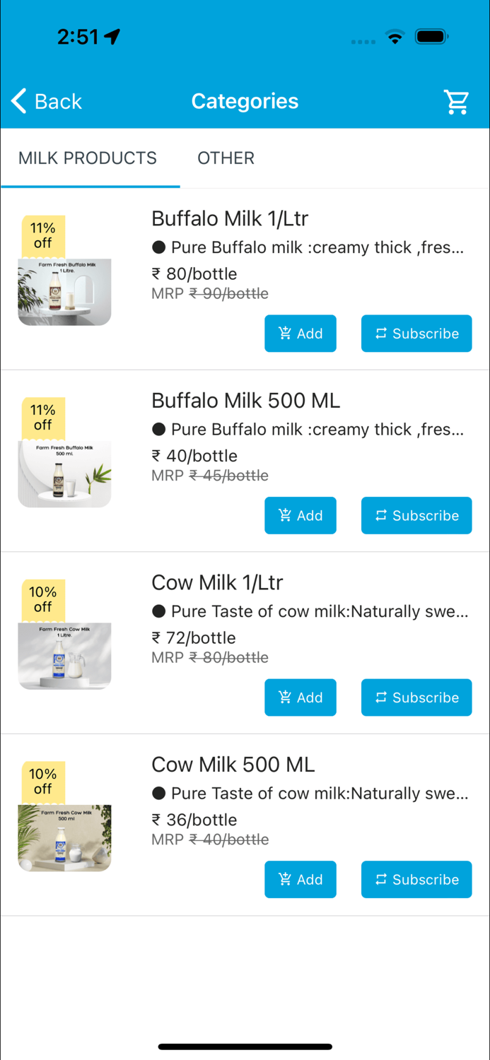 Farmer Dairy  Milk Delivery