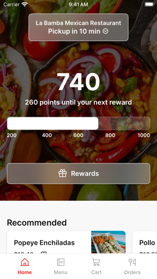 La Bamba Mexican Restaurant app screenshot