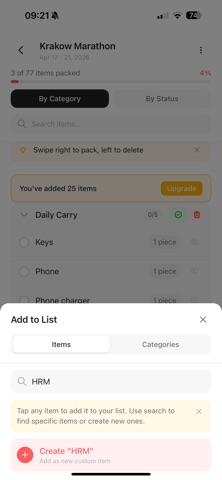 Smart Packing List screenshot