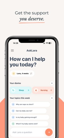 AskLara Baby Pregnancy App iPhone screenshot