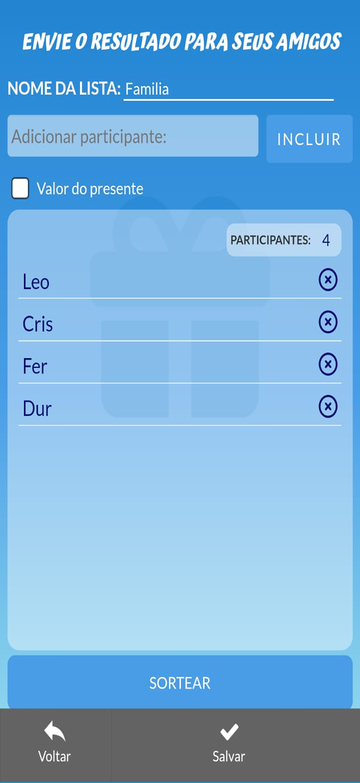 Sorteio de Amigo Secreto screenshot 4