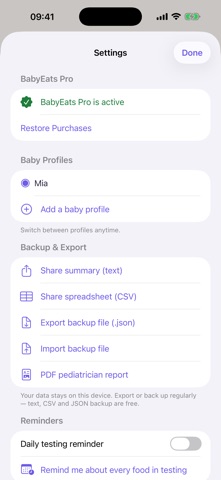 BabyEats - First Foods Tracker Screenshot 6 of 6