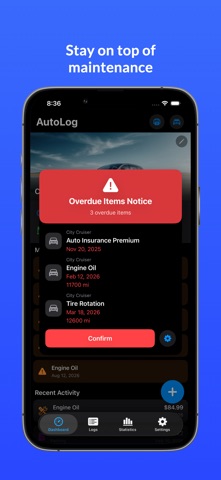 AutoLog: Car Maintenance Log iPhone screenshot