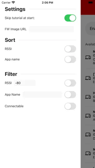 Captura de pantalla de SimpleLink™ Connect en iPhone 2