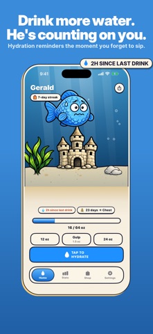 Glug - Pet Fish Water Tracker Screenshot 2 of 6