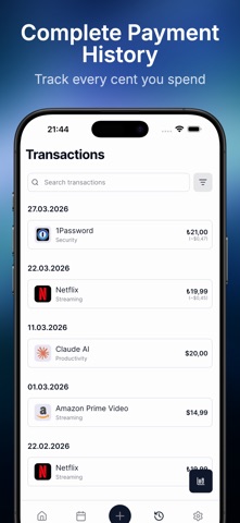 Subscription Tracker - Crisby screenshot
