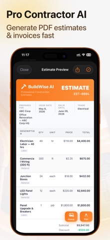 Cost Estimator: BuildWise screenshot