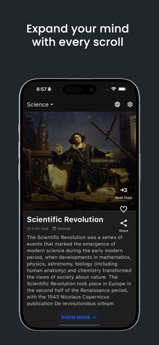 WikiTok - Swipe & Learn Screenshot 1 of 4