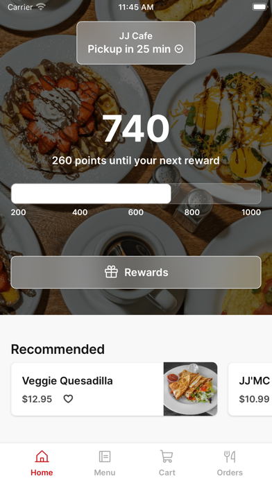 JJ Cafe iPhone screenshot 1 - Food & Drink app