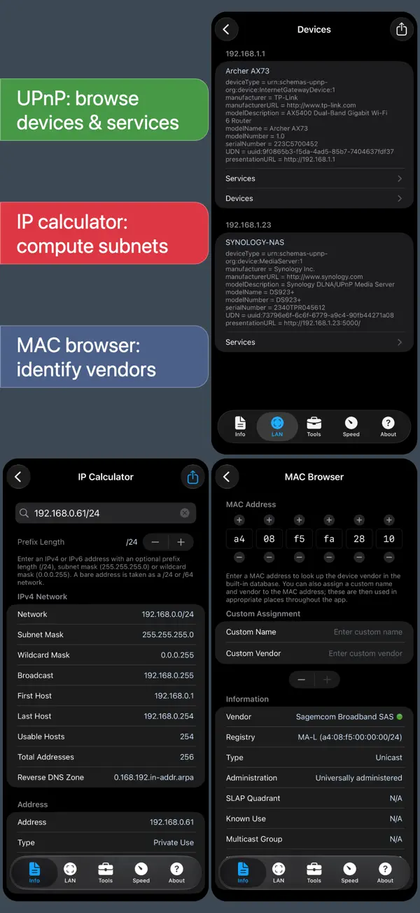 Network Analyzer Pro iPhone App Screenshot 3 – Dienstprogramme