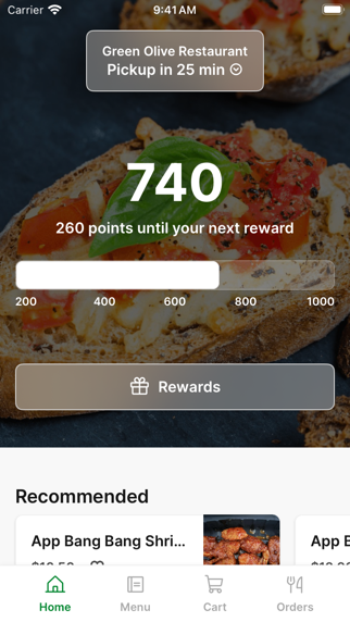 Green Olive Restaurant To Go app screenshot