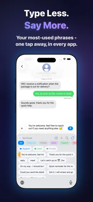 Text Preset: Keyboard Phrases screenshot 1
