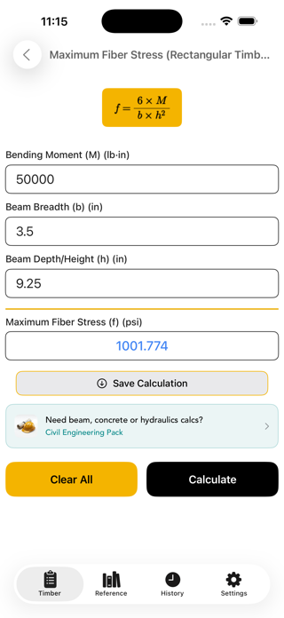 Timber Engineering Calculator Screenshot 5 of 9